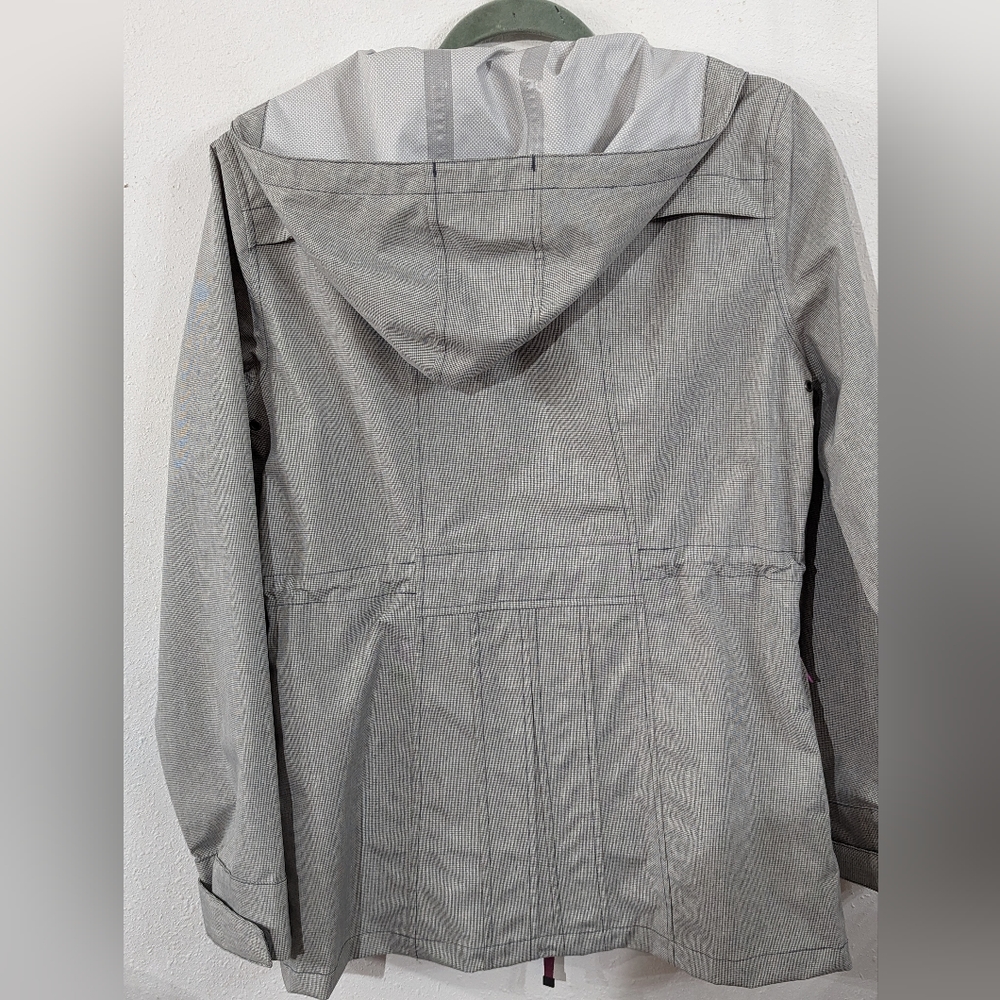PrAna Hooded Rain Shell Gray with Pink Zipper size M - Picture 2 of 6